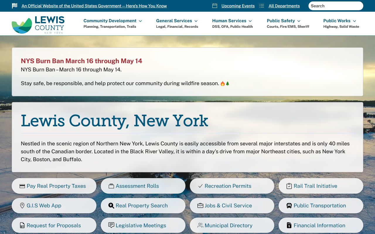Lewis County Sheriff's Office website used for Lewis County jail roster searches