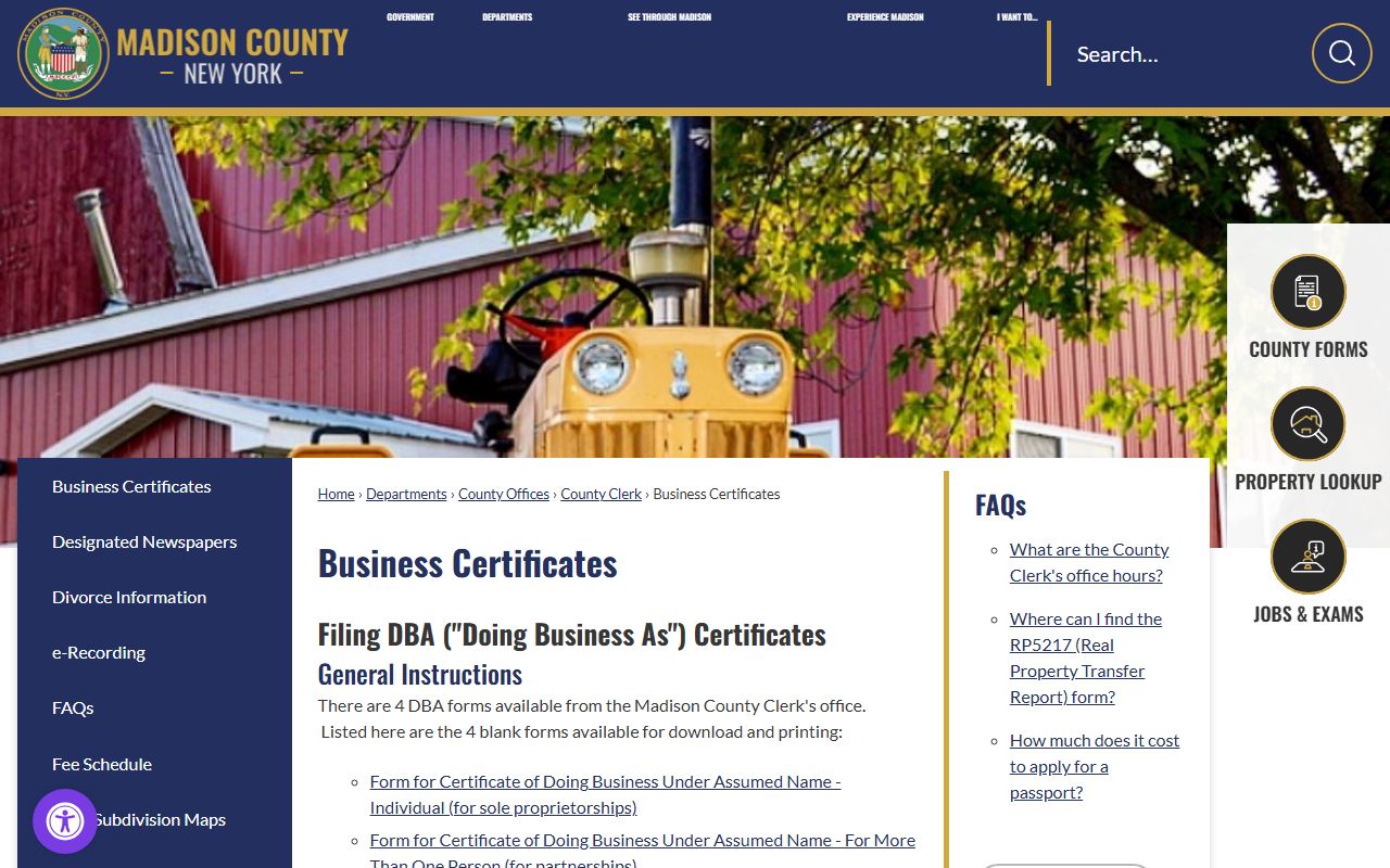 Madison County Sheriff's Office website used for Madison County jail roster searches