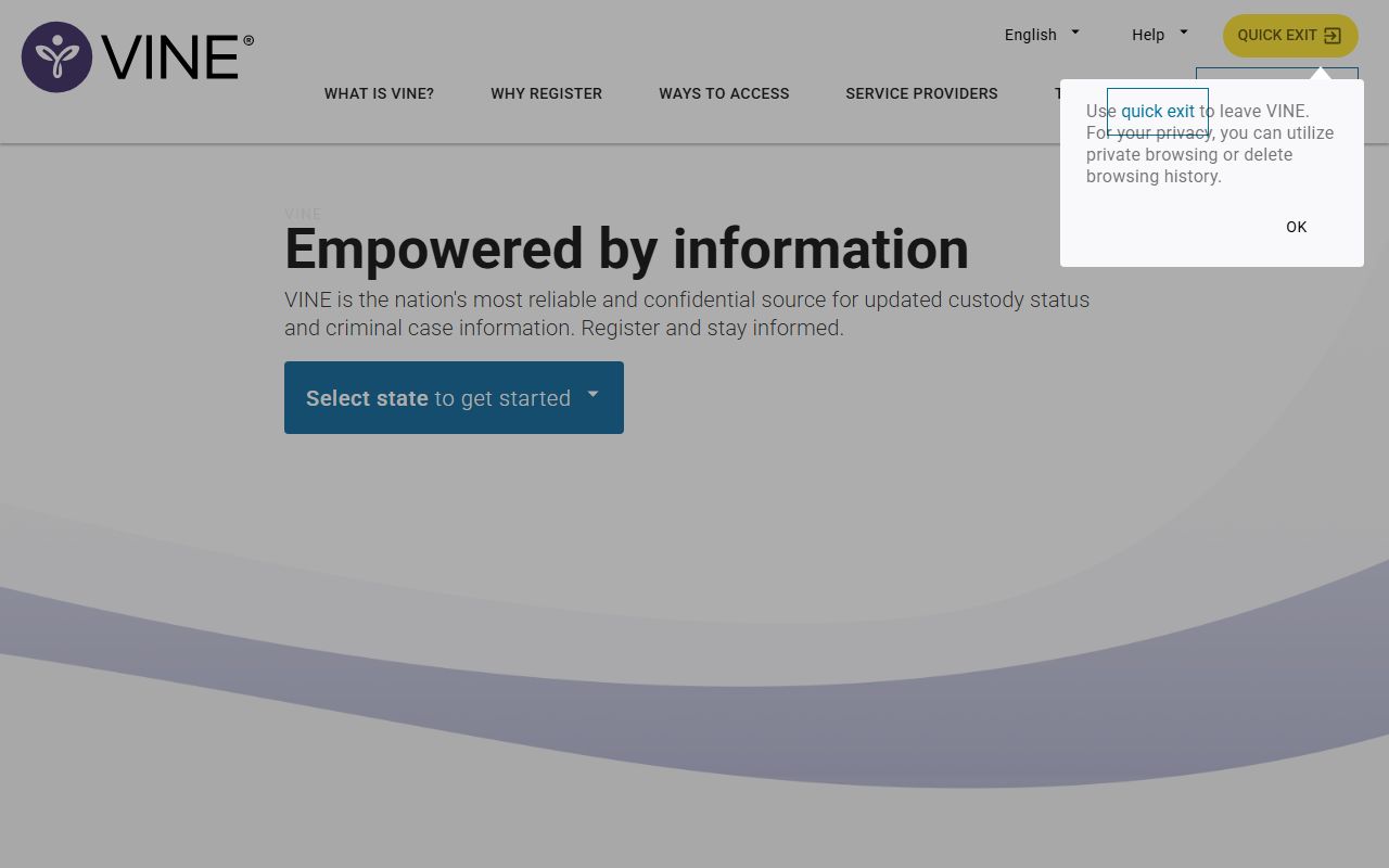 VINE victim notification system for New York jail roster tracking